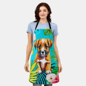 Jungle Dog Art Schürze (Getragen)