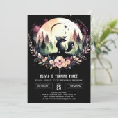 Jungle Dreamy Wolf Birthday Einladung (Stehend Vorderseite)
