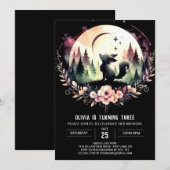 Jungle Dreamy Wolf Birthday Einladung (Vorne/Hinten)