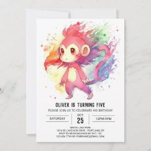 Jungle Editable Monkey Birthday Einladung
