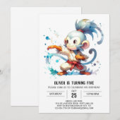 Jungle Editable Monkey Birthday Einladung (Vorne/Hinten)