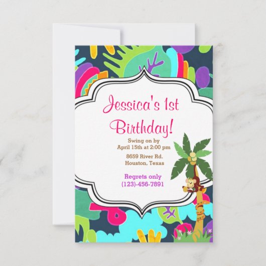 Jungle Einladung (Vorderseite)