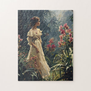 Jungle Elegante: Vintages Orchid Portrait Puzzle