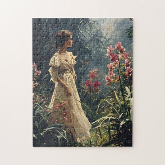 Jungle Elegante: Vintages Orchid Portrait Puzzle (Vertikal)