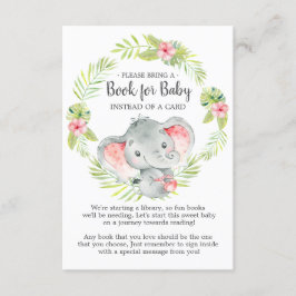 Jungle Elephant Baby Shower Book for Baby Card Begleitkarte