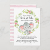 Jungle Elephant Baby Shower Book for Baby Card Begleitkarte (Vorne/Hinten)