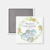 Jungle Elephant Baby Shower Fevor Magnet (Vorderseite/Rückseite)
