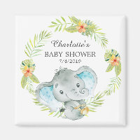 Jungle Elephant Baby Shower Fevor Magnet