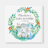 Jungle Elephant Baby Shower Fevor Magnet (Vorne)