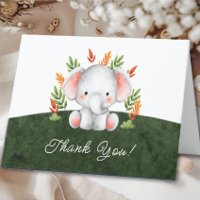 Jungle Elephant Babydusche Vielen Dank