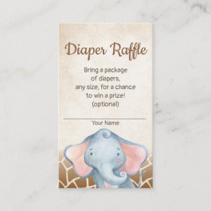 Jungle Elephant Babydusche Windelwaschkarte Begleitkarte