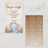 Jungle Elephant Babydusche Windelwaschkarte Begleitkarte (Vorne/Hinten)