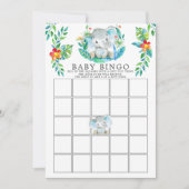 Jungle Elephant BINGO Baby Showspiel Einladung (Vorderseite)