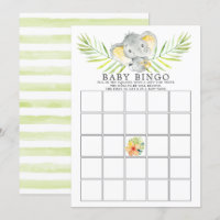 Jungle Elephant BINGO Baby Showspiel