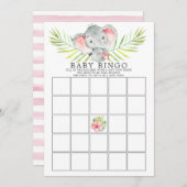 Jungle Elephant BINGO Baby Showspiel Einladung (Vorne/Hinten)