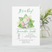 Jungle Elephant-Einladung Einladung (Stehend Vorderseite)