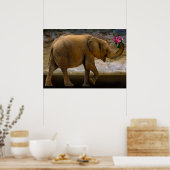 Jungle Elephant Holding Blume Poster (Küche)