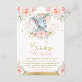 Jungle Elephant Pink Blush Floral Books for Baby Begleitkarte