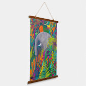 Jungle Elephant Wandteppich Mit Holzrahmen (Gewinkelt)