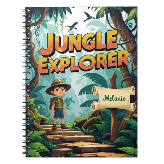 Jungle Explorer - Personalisiertes Abenteuer Notizblock (Vorderseite)