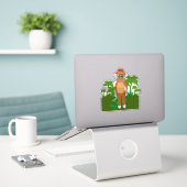 Jungle Explorer Sock Monkey Fun Adventure Design Aufkleber (Laptop auf Schreibtisch)