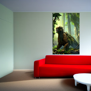Jungle Fantasy Bestie im Dschungel   AI Art Poster