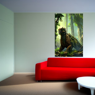 Jungle Fantasy Bestie im Dschungel   AI Art Poster