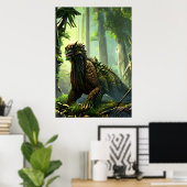 Jungle Fantasy Bestie im Dschungel | AI Art Poster (Heimbüro)