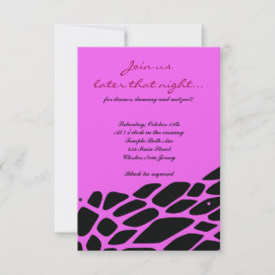 JUNGLE FEVER Bat Bar Mitzvah Party Card Rosa Einladung