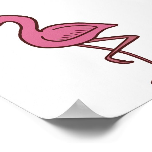 Jungle Flamingo Tiny Print Poster (Ecke)