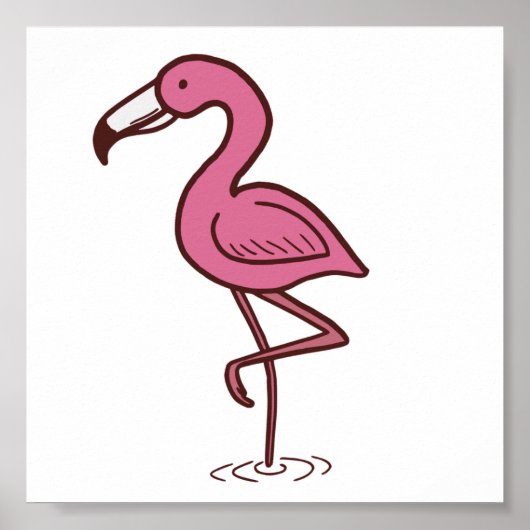 Jungle Flamingo Tiny Print Poster (Vorne)