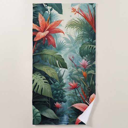 Jungle Floral 2 Strandtuch (Vorderseite)