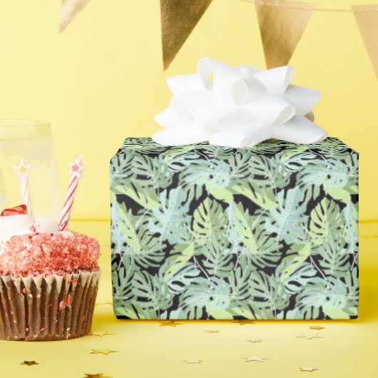 Jungle Floral Pattern Geschenkpapier (Geburtstagsparty)