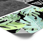 Jungle Floral Pattern | Ihr Foto und Ihren Anfangs Poster (Ecke)