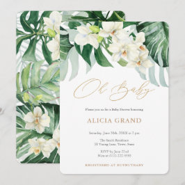 Jungle Foliage Gender Neutral Baby Shower Party Einladung