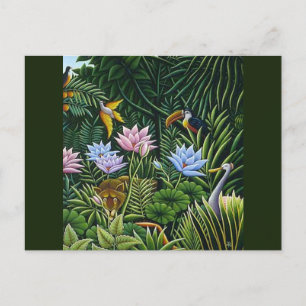 Jungle Folk Art von Rousseau Postkarte