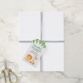 Jungle Forest Lion Giraffe Baby Shower Guest Fevor Geschenkanhänger (Mit Garn)