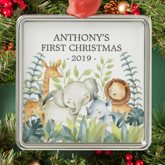 Jungle Foto Boys Baby's First Christmas Ornament