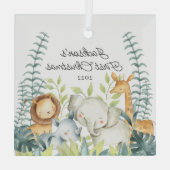 Jungle Foto Boys Baby's First Christmas Ornament Aus Glas (Rückseite)