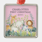 Jungle Foto Girls Baby's First Christmas Ornament (Vorne)