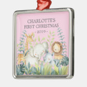 Jungle Foto Girls Baby's First Christmas Ornament (Links)