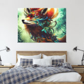 Jungle Fox Canvas Print Leinwanddruck (Insitu (Schlafzimmer))