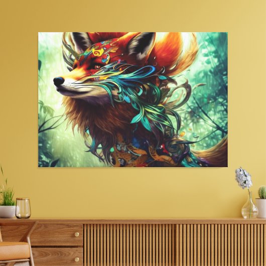 Jungle Fox Canvas Print Leinwanddruck (Insitu (Wohnzimmer))