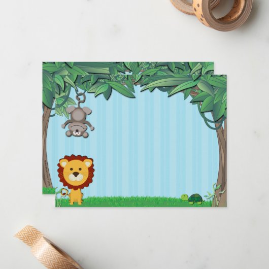 Jungle Friends Mitteilungskarten (Vorderseite/Rückseite Beispiel)