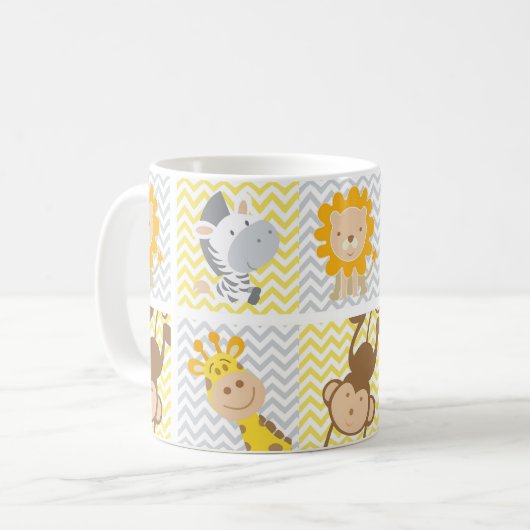 Jungle Friends Pattern Kaffeetasse (Vorderseite Links)
