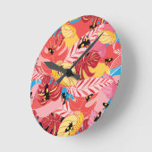 Jungle Frogs Runde Wanduhr (Winkel)