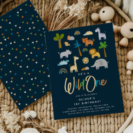 Jungle Fun for Birthday Beast - 1. Geburtstag Einladung