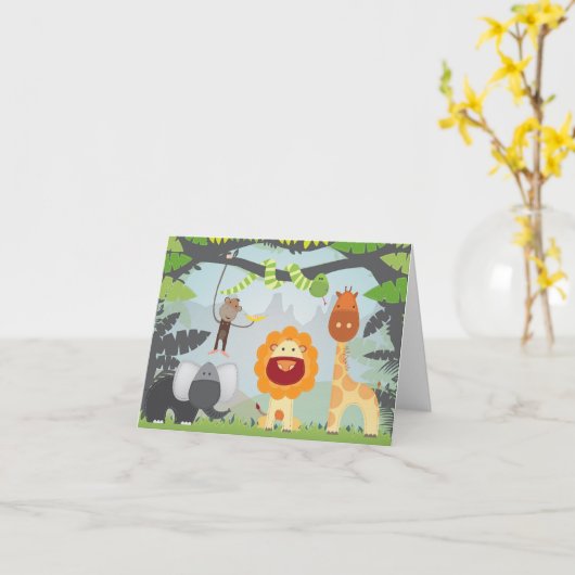 Jungle Fun Karte (Gelbe Blume)