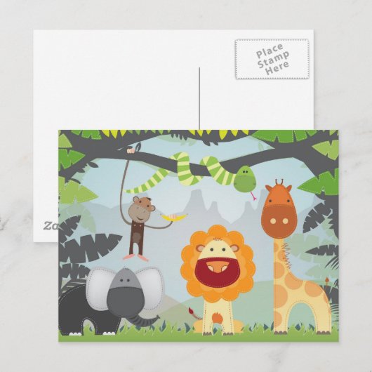 Jungle Fun Postkarte (Vorne/Hinten)