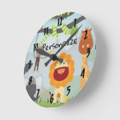 Jungle Fun Runde Wanduhr (Winkel)